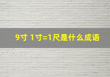 9寸 1寸=1尺是什么成语